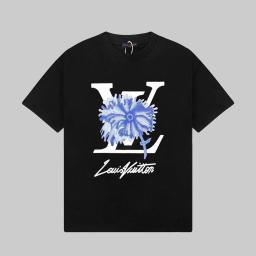 Black Blue Flower Label 002