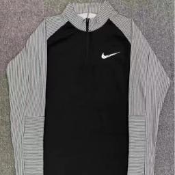 Threaded half zipper gray