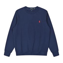 Round neck navy blue red logo