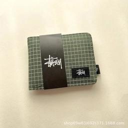 西图短钱包  格子 绿 无盒