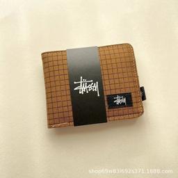 西图短钱包  格子 棕 无盒