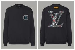 印花圆领卫衣-黑色