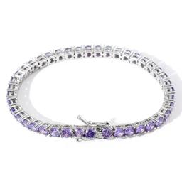 4mm-purple zircon-silver-tennis chain