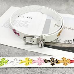 【15个彩色十字白底-加厚滚轮】克罗CH圣剑心皮带