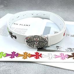 【15个彩色十字白底，圆十字】皮带