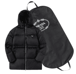 连帽短款羽绒服蜜蜂小标黑