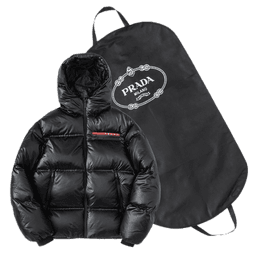 连帽短款羽绒服字母标亮黑色