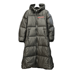 长款羽绒服字母小标 茶色