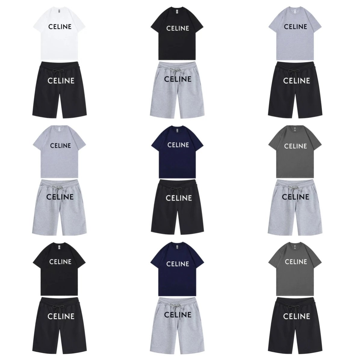 CELINE T-shirt Tee & Shorts Pants Summer Set ( 23 + styles)