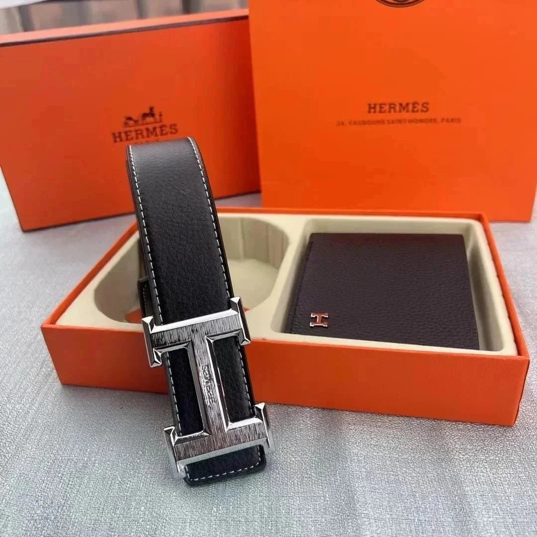 Ferragamo&Hermes&Burberry&Gucci&LV Belt Wallet Gift Box - Thumbnail 6