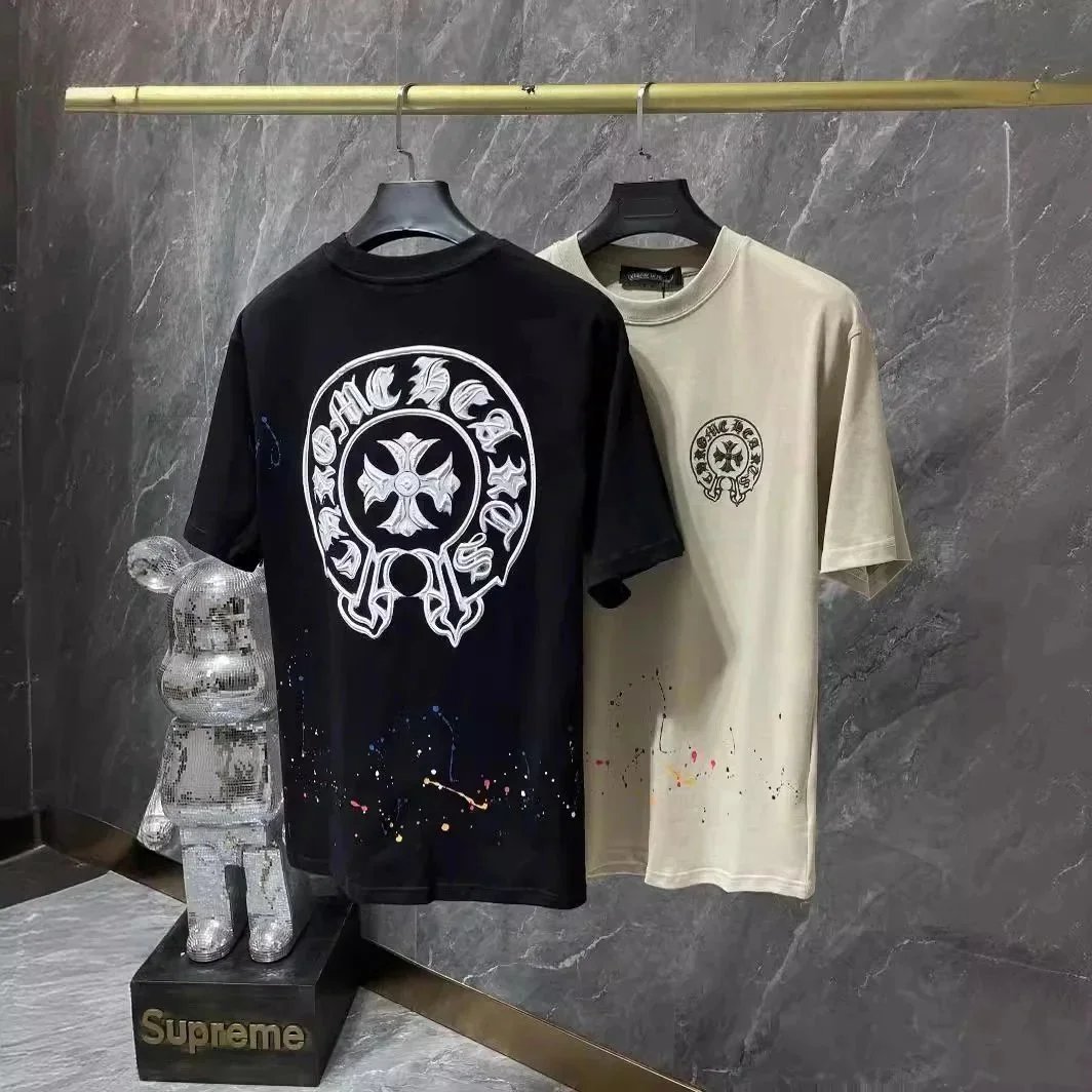 New round neck T-shirt short sleeves - Thumbnail 3