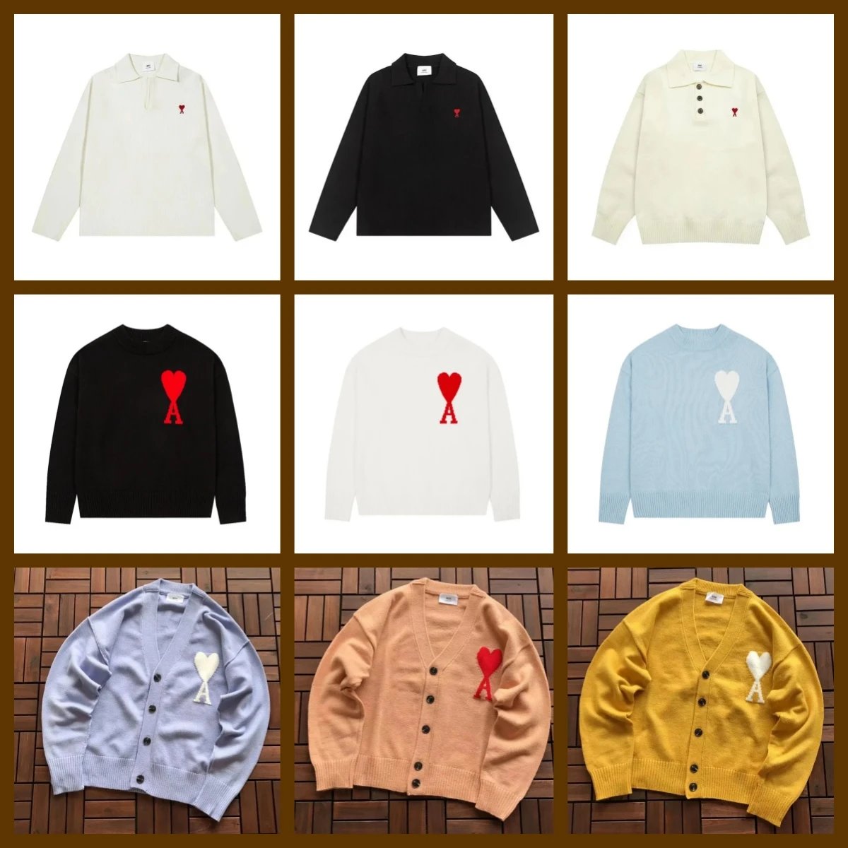 Ami Paris Heart Logo Sweater Collection [Polo