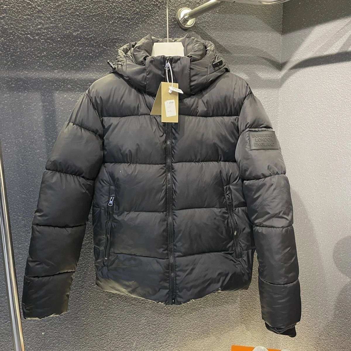 Burberry Down Jacket with Check-Print Hood - Thumbnail 6