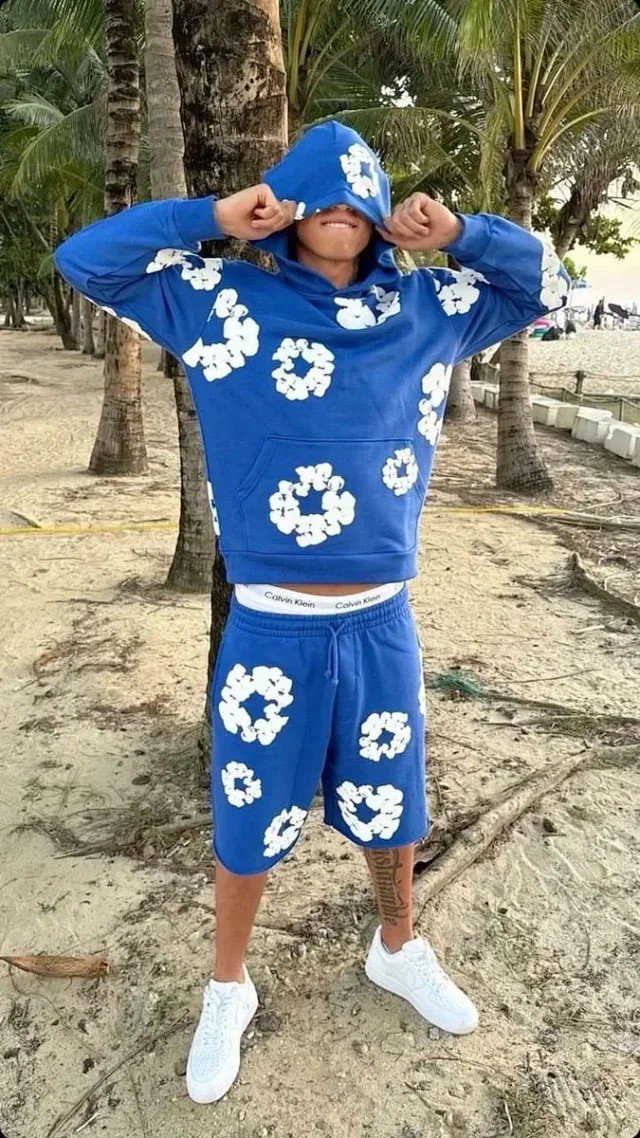 Denim Tears Flower Print T-Shirt/Shorts Set - Thumbnail 9