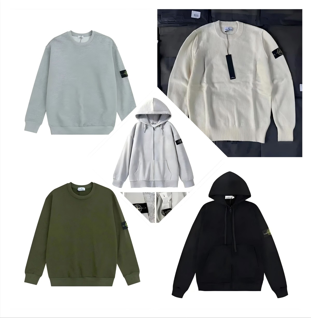 Stone Island Compass Logo Hoodie & Crewneck Sweater Collection