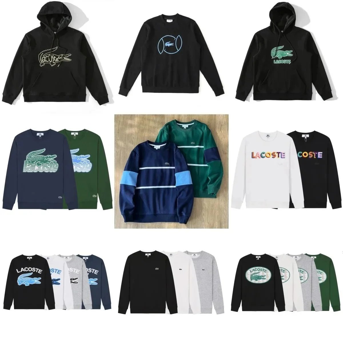 Lacoste Croc Logo Hoodie & Sweatshirt Collection [40+ Colors]