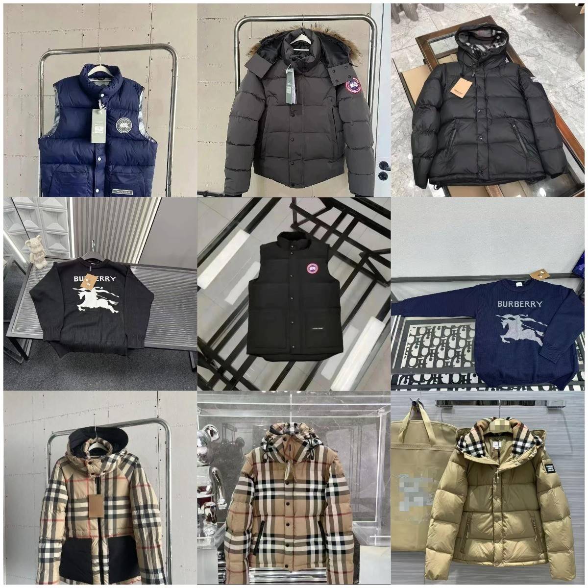 Burberry Check Down Jacket & Canada Goose Mayfair Vest Down Jacket