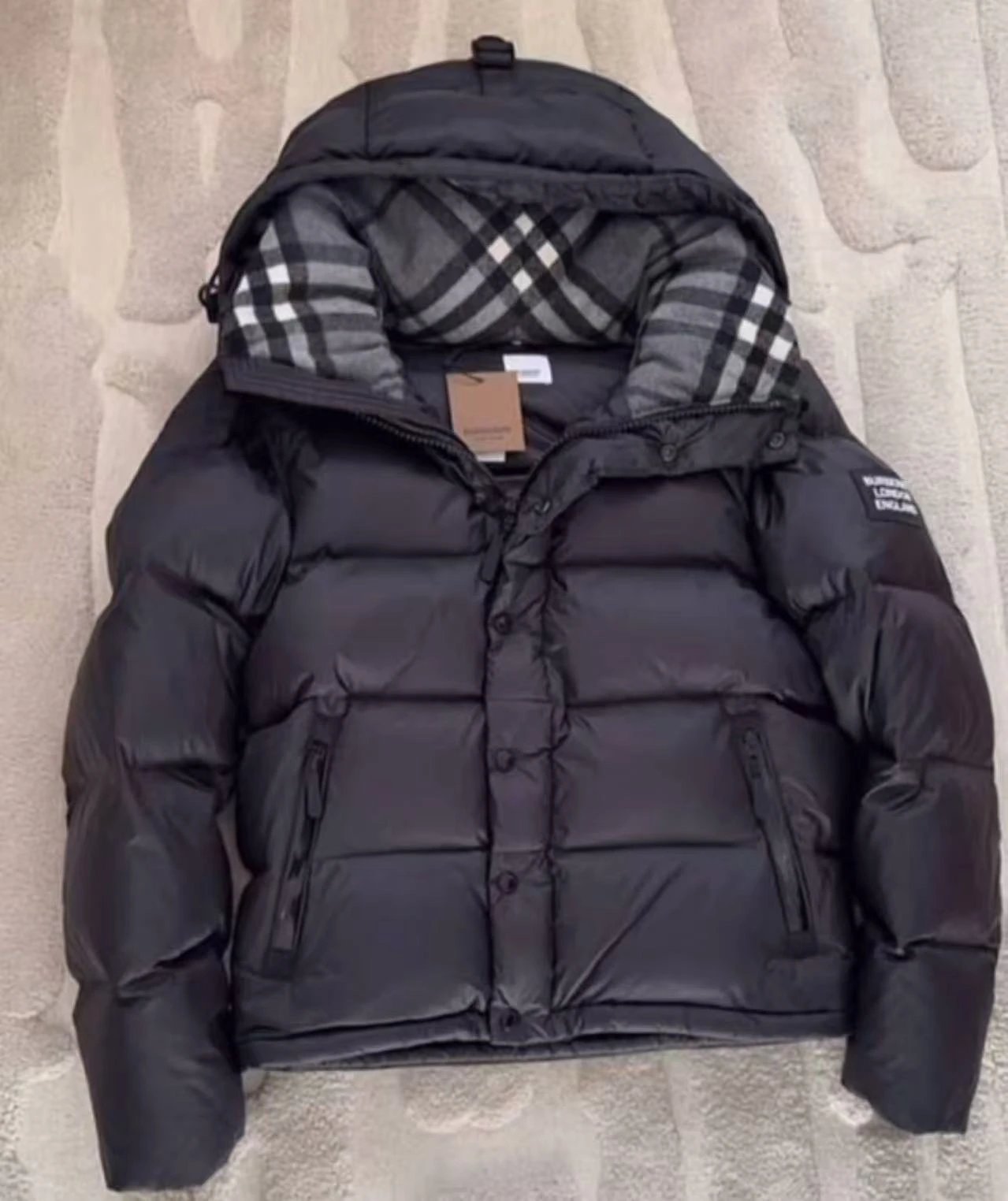 Burberry Check-Trim Down Jacket - Thumbnail 6