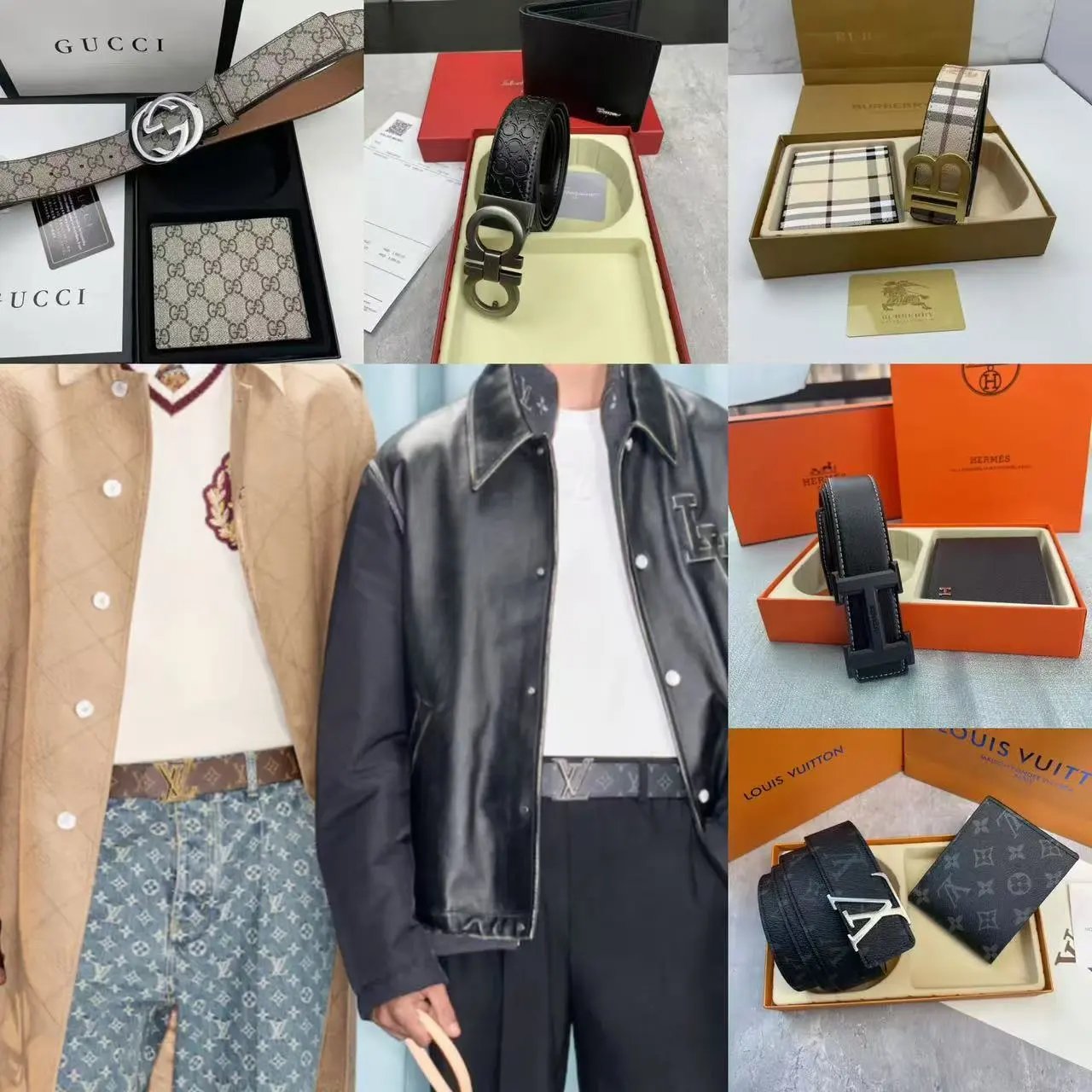 LV belt wallet/Hermes belt/Gucci belt wallet gift box