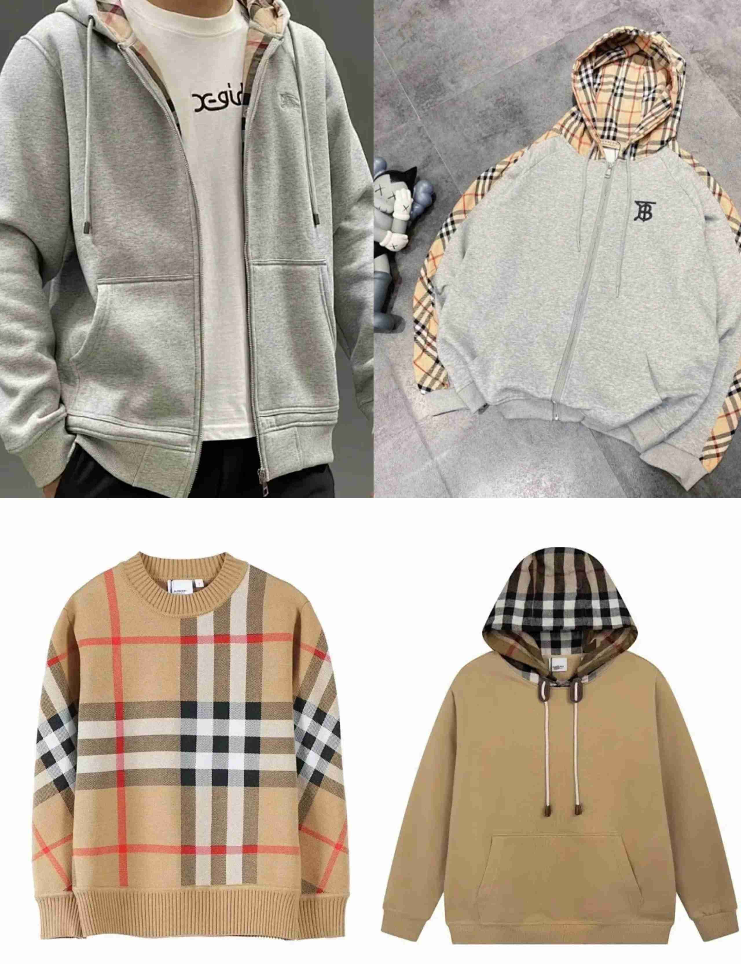 Burberry Vintage Check Hoodies & Knitted Sweaters [Zip-Up