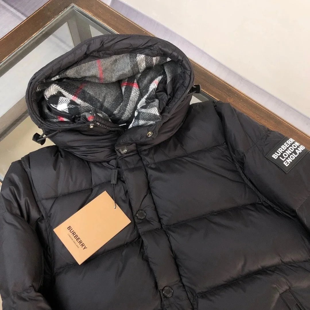 Burberry Down Jacket with Classic Check Hood Lining - Thumbnail 9