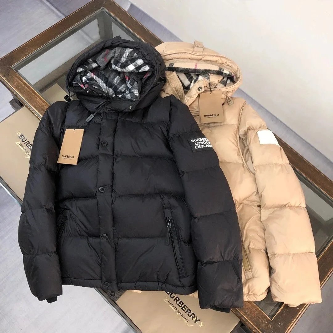Burberry Down Jacket with Classic Check Hood Lining - Thumbnail 12