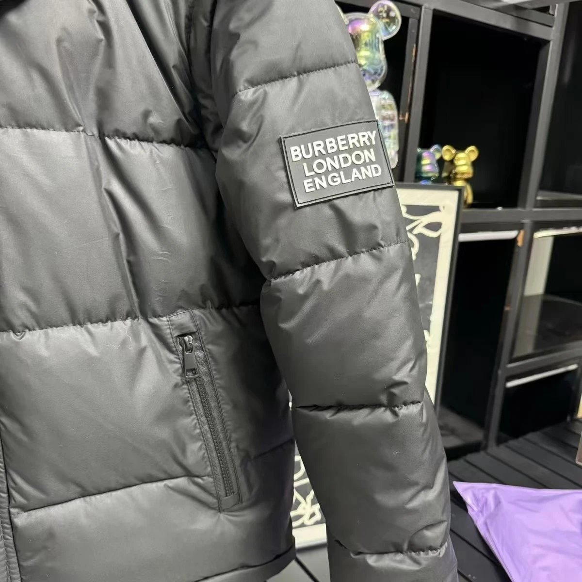 Burberry Down Jacket with Classic Check Hood Lining - Thumbnail 4
