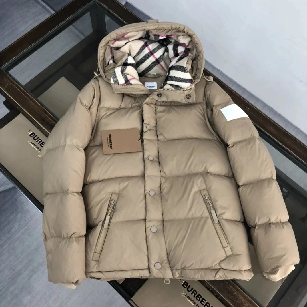 Burberry Down Jacket with Classic Check Hood Lining - Thumbnail 6