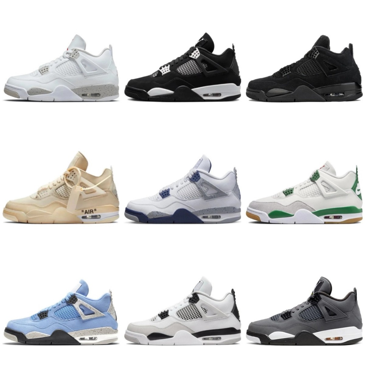 Air Jordan 4 Sneakers [9+ colorways]