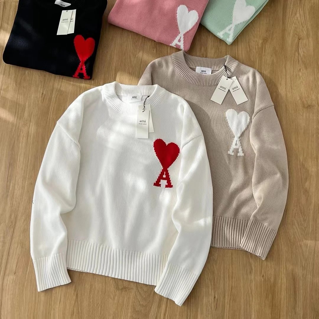 AMI Paris Heart Logo Sweater [40+ Styles] - Thumbnail 6