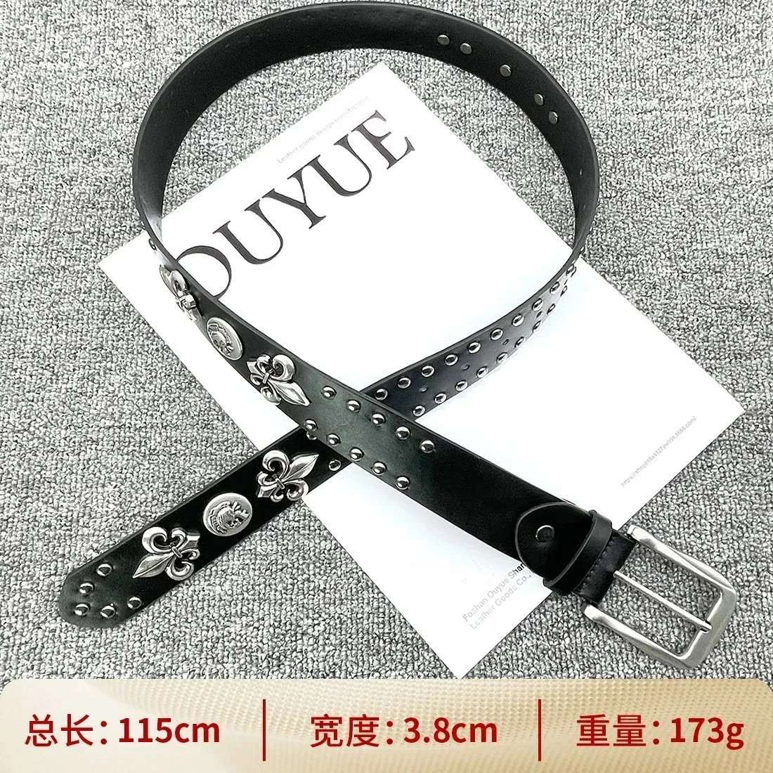 Skull Head Double Row Nails 115cm Cross Belt
