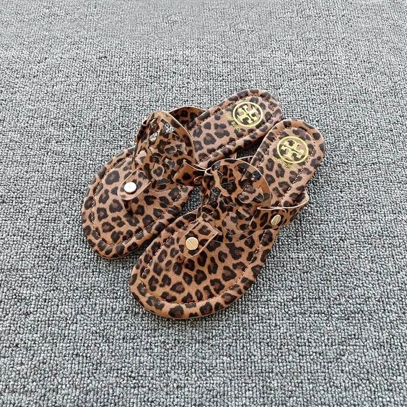 Brown leopard print TB leather